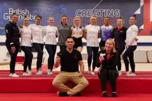 Pulseroll founder Paul McCabe with members of British Gymnastics